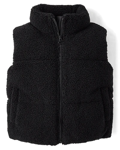 Girls Sherpa Puffer Vest