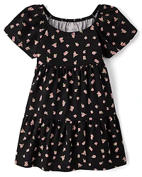 Robe à volants imprimée pour fille
