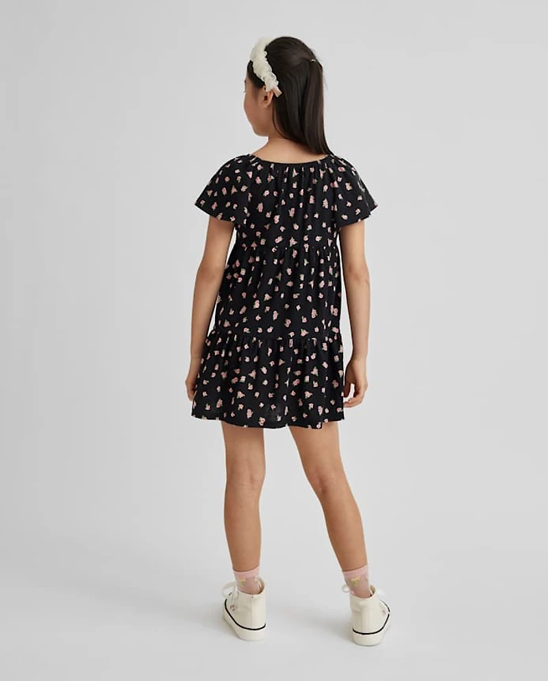 Robe à volants imprimée pour fille