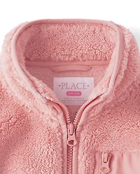 Girls Heavyweight Sherpa Zip Up Jacket