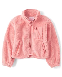 Veste zippée en sherpa épais pour fille