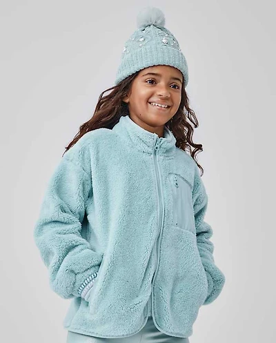Girls Heavyweight Sherpa Zip Up Jacket