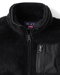 Kids Heavyweight Sherpa Zip Up Jacket