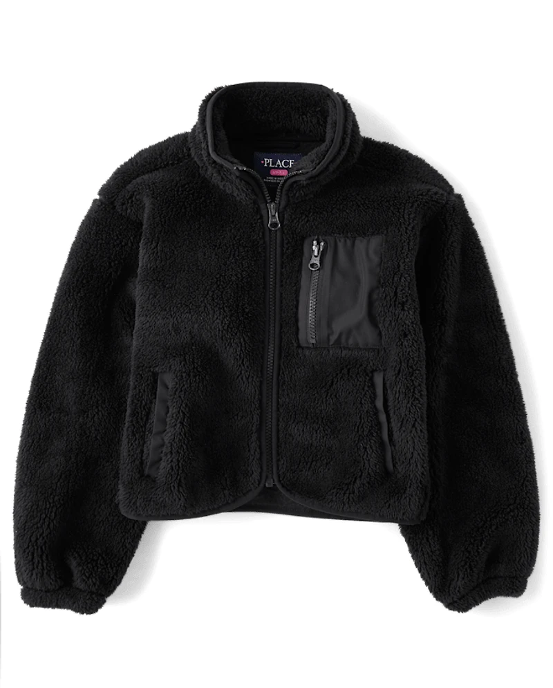 Kids Heavyweight Sherpa Zip Up Jacket