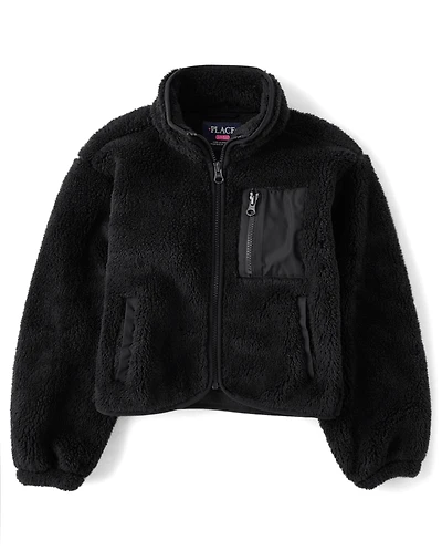 Kids Heavyweight Sherpa Zip Up Jacket