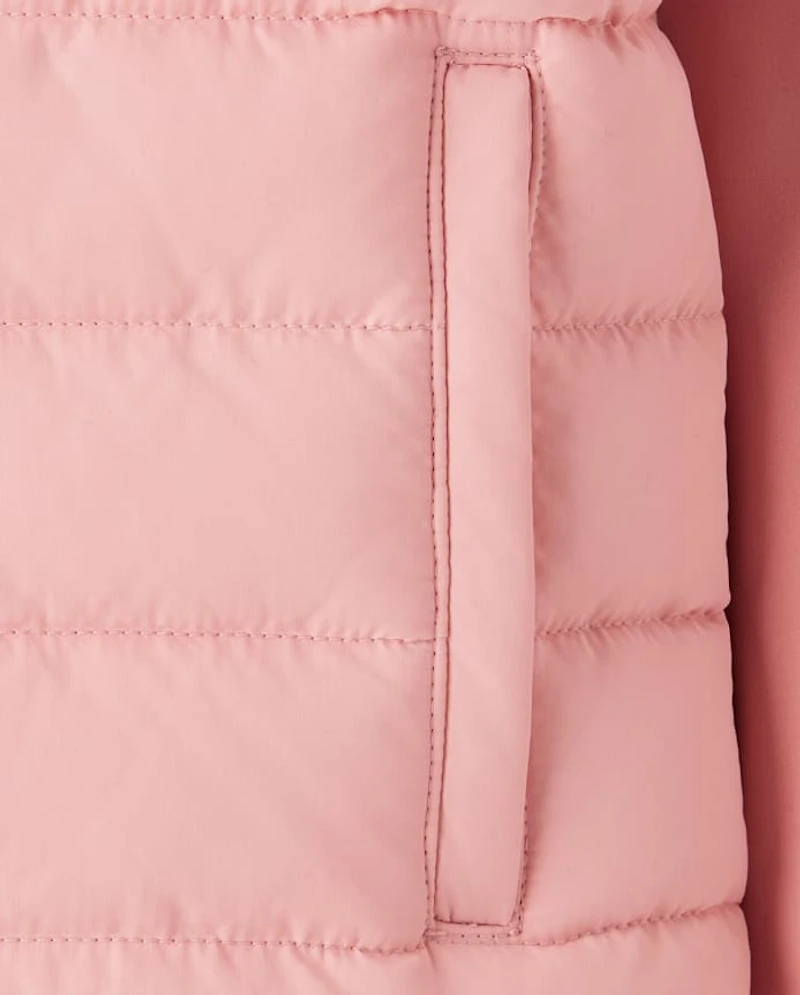 Girls Cozy Tech Microfleece Lined Puffer Jacket