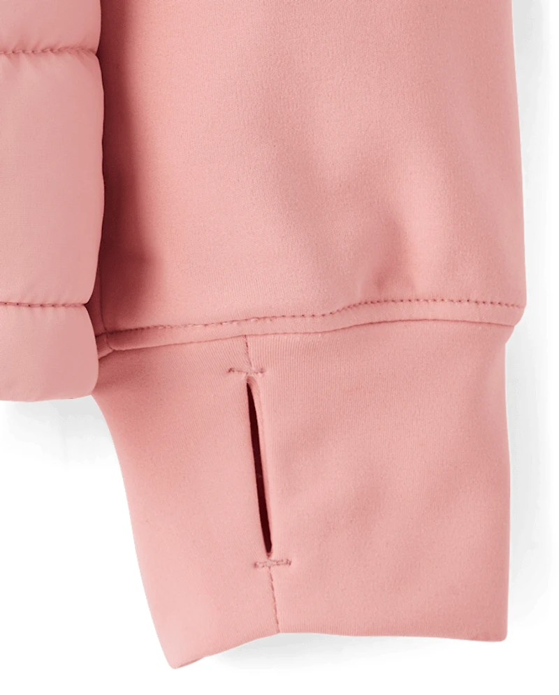 Girls Cozy Tech Microfleece Lined Puffer Jacket
