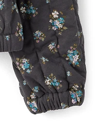 Girls Floral Quilted Jacket