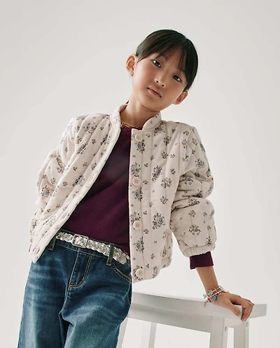 Girls Floral Quilted Jacket