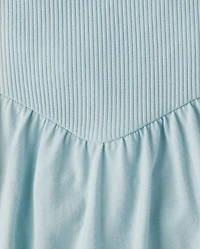 Girls Ribbed V-Waist Dress