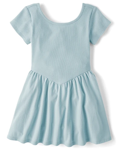 Girls Ribbed V-Waist Dress