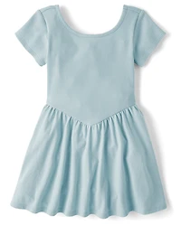 Girls Ribbed V-Waist Dress