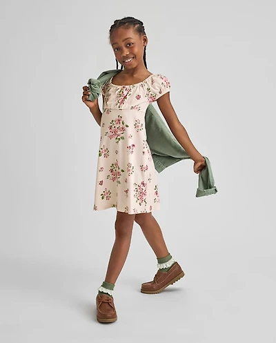 Girls Print Fit And Flare Dress