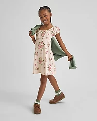 Girls Print Fit And Flare Dress