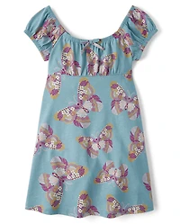 Girls Print Fit And Flare Dress