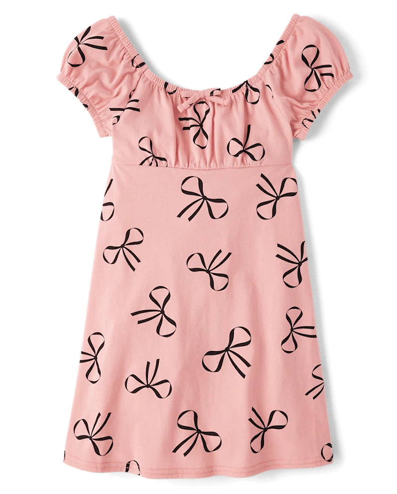 Girls Print Fit And Flare Dress