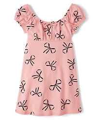 Girls Print Fit And Flare Dress