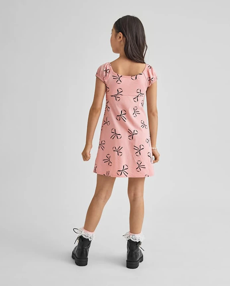 Girls Print Fit And Flare Dress