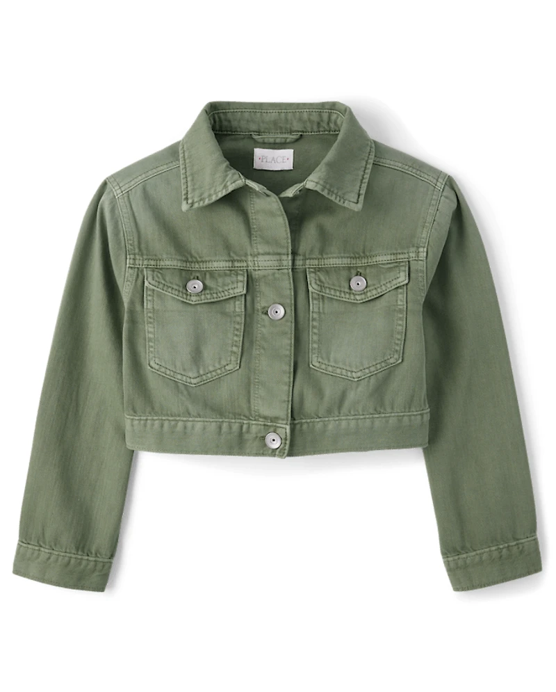 Girls Garment Dyed Denim Jacket