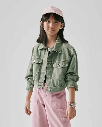 Girls Garment Dyed Denim Jacket