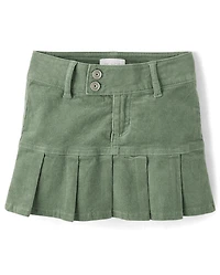 Girls Pleated Corduroy Skort
