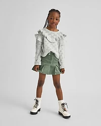 Girls Pleated Corduroy Skort