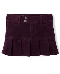 Jupe-short plissée en velours côtelé pour fille