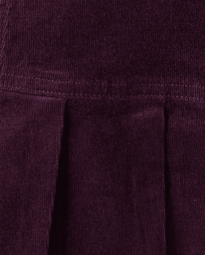Girls Pleated Corduroy Skort