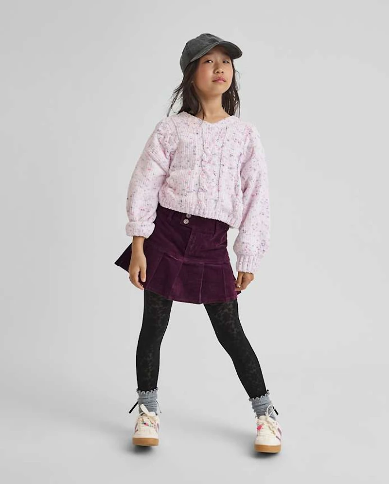 Girls Pleated Corduroy Skort