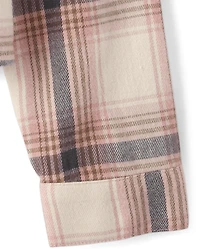 Girls Plaid Flannel Button Up Shirt