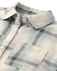 Girls Plaid Flannel Button Up Shirt