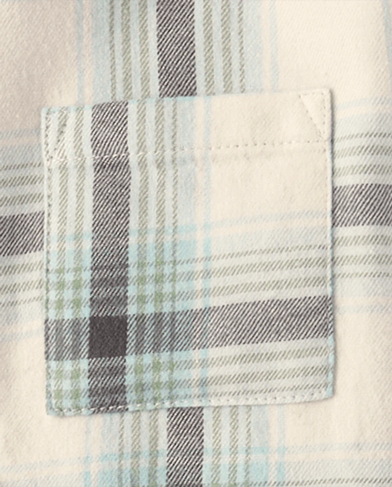 Girls Plaid Flannel Button Up Shirt