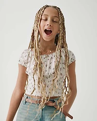 Haut à smocks fleuris pour fille