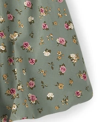 Girls Floral Smocked Bubble Skirt