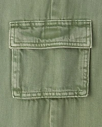 Girls Garment Dyed Baggy Cargo Jeans