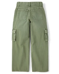 Girls Garment Dyed Baggy Cargo Jeans