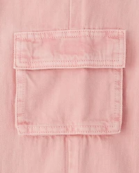 Girls Garment Dyed Baggy Cargo Jeans