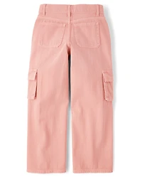 Girls Garment Dyed Baggy Cargo Jeans