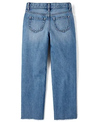 Girls Paint Splatter Ripped Slouchy Jeans