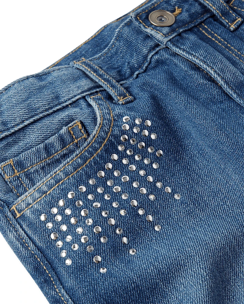 Girls Studded Slouchy Jeans