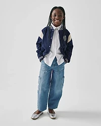 Girls Utility Barrel Jeans