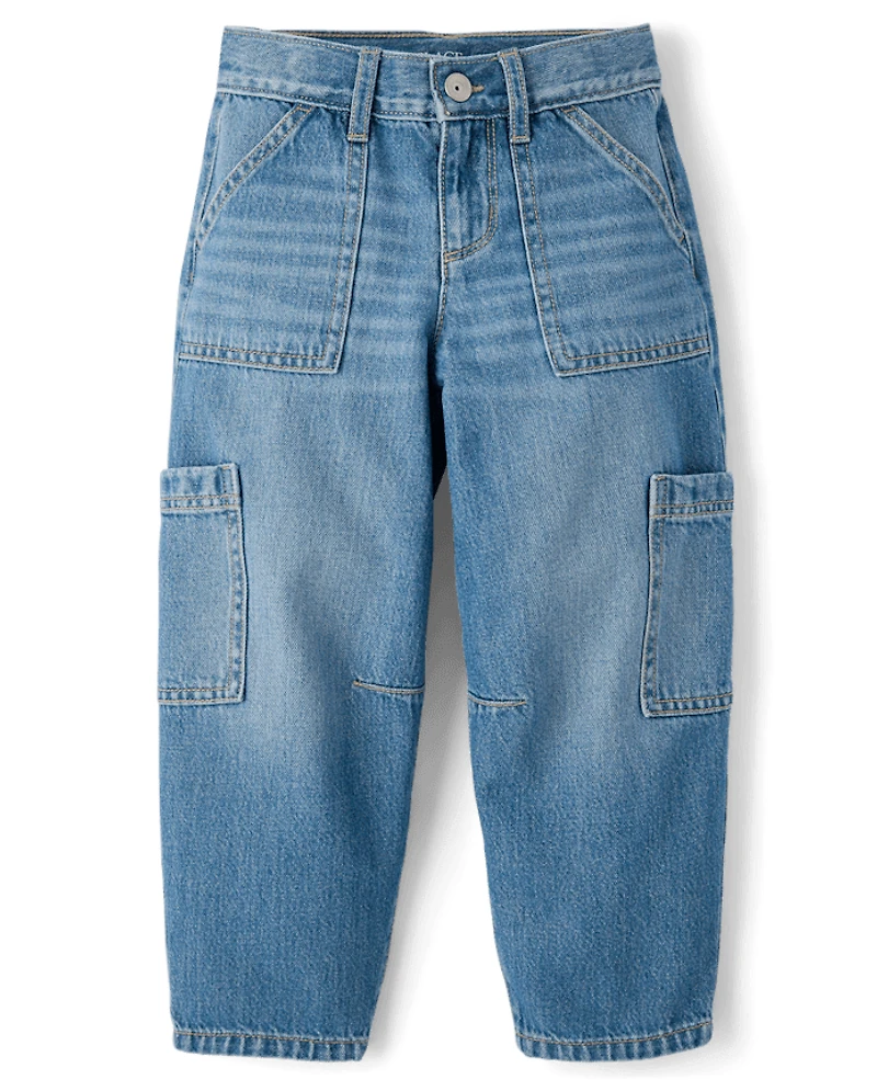 Girls Utility Barrel Jeans