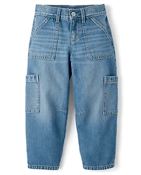 Girls Utility Barrel Jeans