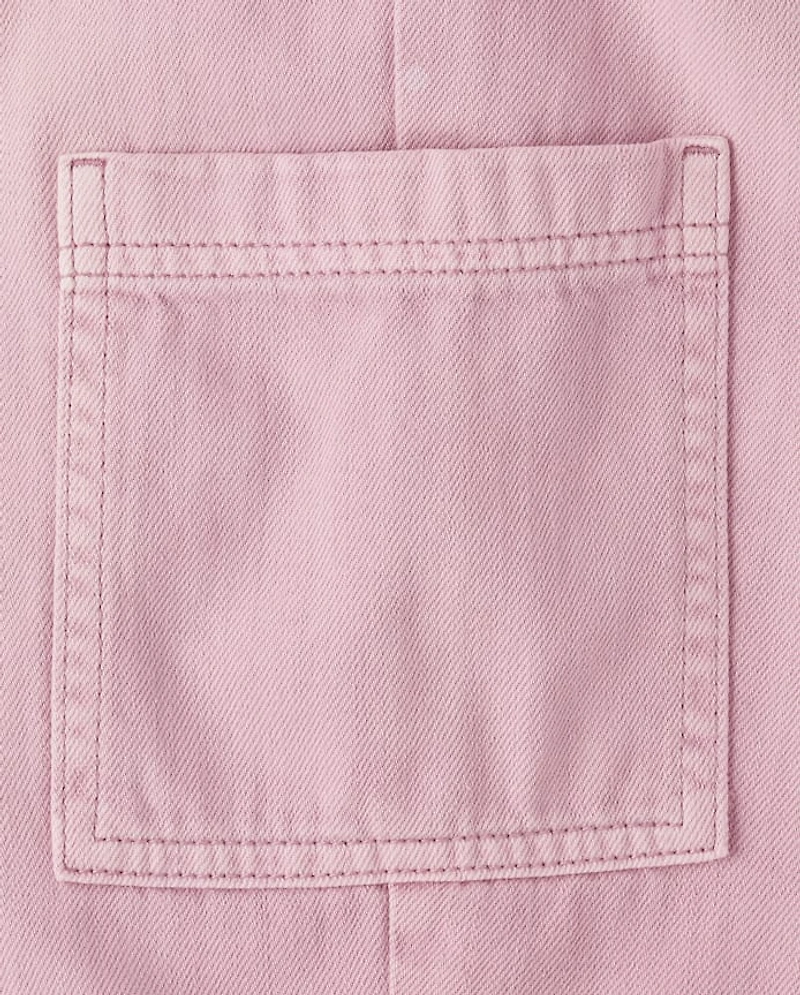 Girls Garment Dyed Utility Barrel Jeans