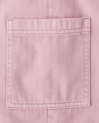 Girls Garment Dyed Utility Barrel Jeans