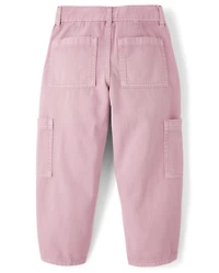 Girls Garment Dyed Utility Barrel Jeans