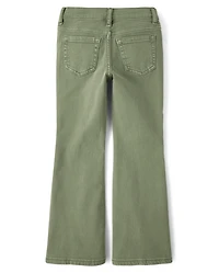 Girls Garment Dyed High Rise Flare Jeans