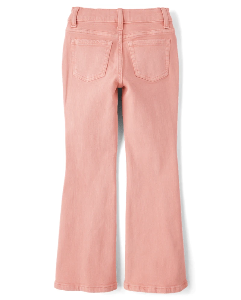Girls Garment Dyed High Rise Flare Jeans