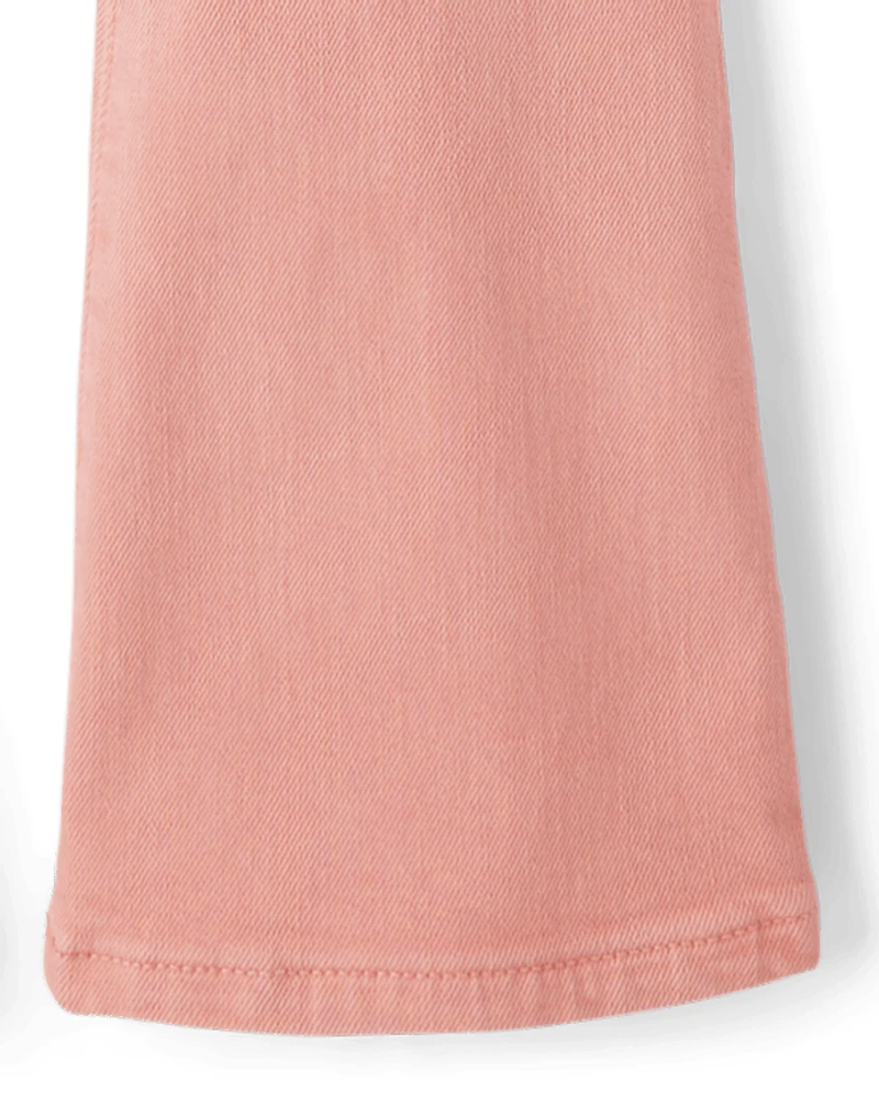 Girls Garment Dyed High Rise Flare Jeans