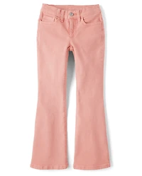 Girls Garment Dyed High Rise Flare Jeans